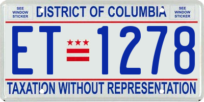 DC license plate ET1278