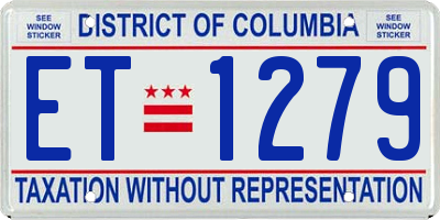 DC license plate ET1279