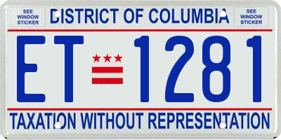 DC license plate ET1281