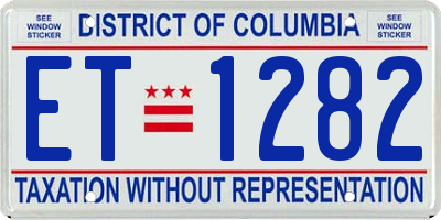 DC license plate ET1282