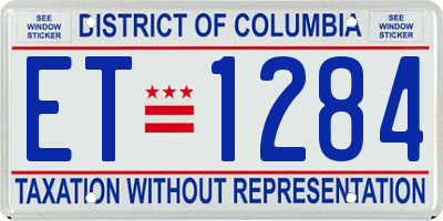 DC license plate ET1284