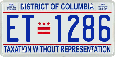 DC license plate ET1286