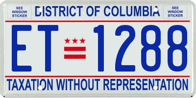 DC license plate ET1288