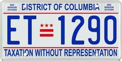 DC license plate ET1290