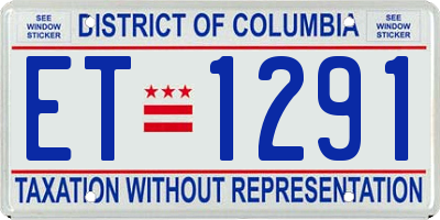 DC license plate ET1291