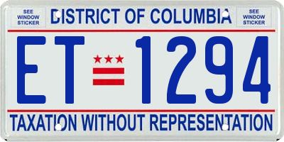 DC license plate ET1294