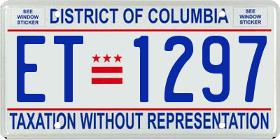 DC license plate ET1297