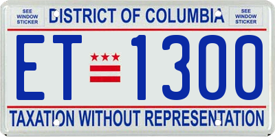 DC license plate ET1300