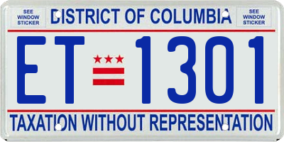 DC license plate ET1301