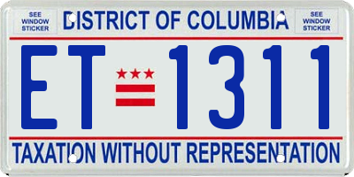 DC license plate ET1311