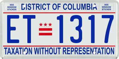DC license plate ET1317