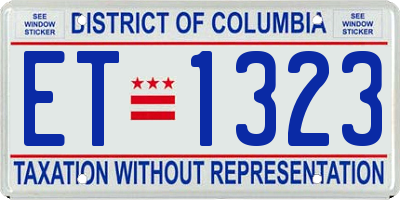 DC license plate ET1323