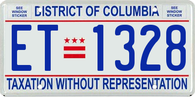 DC license plate ET1328