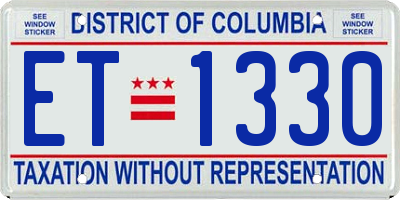 DC license plate ET1330