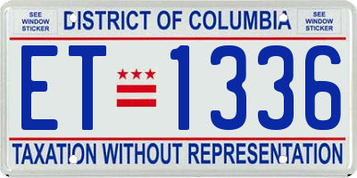 DC license plate ET1336