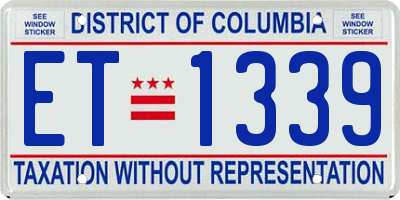 DC license plate ET1339