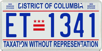 DC license plate ET1341