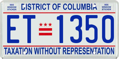 DC license plate ET1350