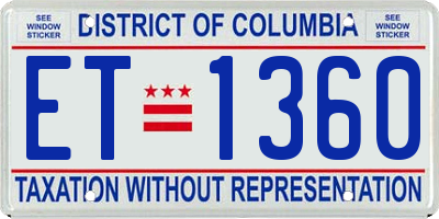 DC license plate ET1360