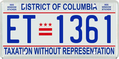 DC license plate ET1361