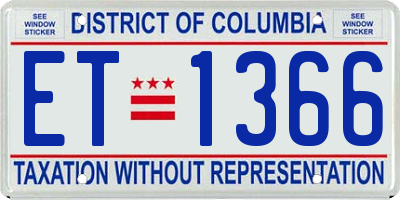 DC license plate ET1366
