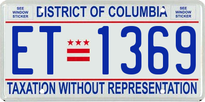 DC license plate ET1369