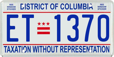 DC license plate ET1370