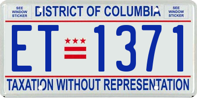 DC license plate ET1371
