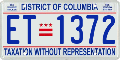 DC license plate ET1372
