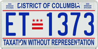 DC license plate ET1373