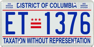DC license plate ET1376