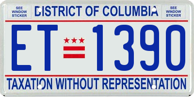 DC license plate ET1390