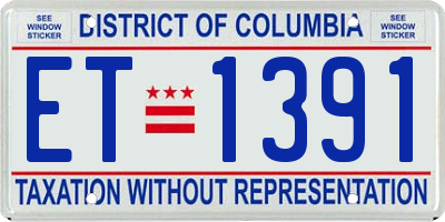 DC license plate ET1391
