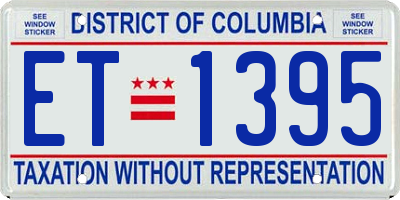 DC license plate ET1395