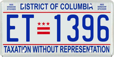DC license plate ET1396