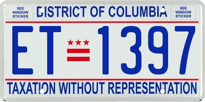 DC license plate ET1397