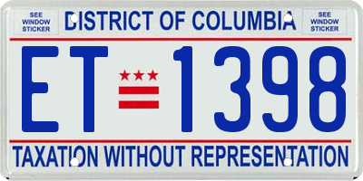 DC license plate ET1398