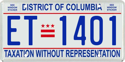 DC license plate ET1401