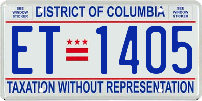 DC license plate ET1405