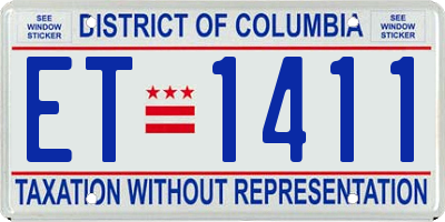DC license plate ET1411