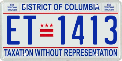 DC license plate ET1413