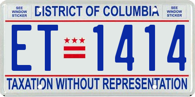 DC license plate ET1414