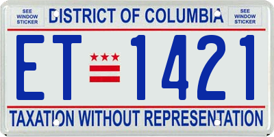 DC license plate ET1421