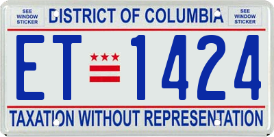 DC license plate ET1424