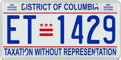 DC license plate ET1429
