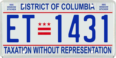 DC license plate ET1431