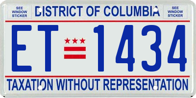 DC license plate ET1434