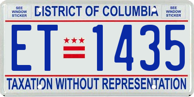 DC license plate ET1435