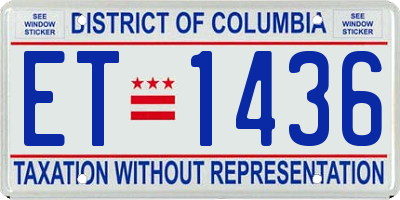 DC license plate ET1436