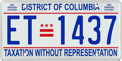 DC license plate ET1437